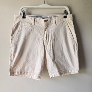 Johnnie-O Mens Size 33 Pima Cotton Modal Stretch Chino Shorts Cream 8 Inseam